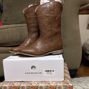 Rollda Kids Western Brown Boots